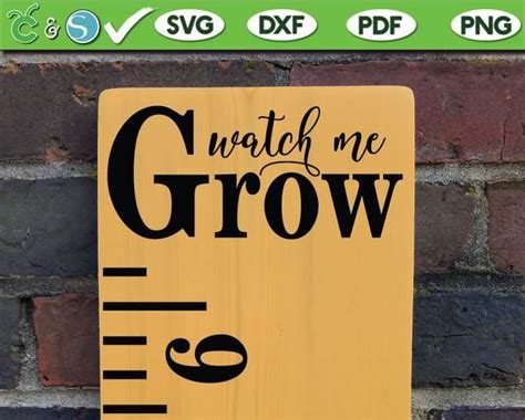 Growth Chart Ruler Add On Watch Me Grow SVG Growth Chart Topper
