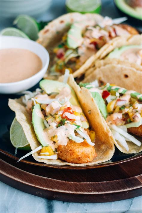 Baja Fish Tacos With Tropical Salsa Food Recipes Fish Recipes White