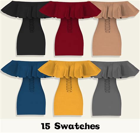 Sims4sisters — Lumysims Harlow Ruffle Dress 15 Swatches