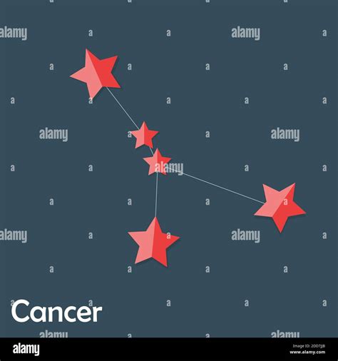 Cancer Zodiac Sign Of The Beautiful Bright Stars Illustration Stock