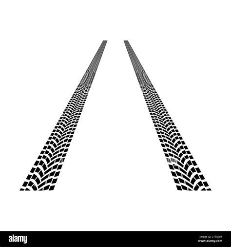 Road Tire Tracks Perspective Isolated On White Background Print
