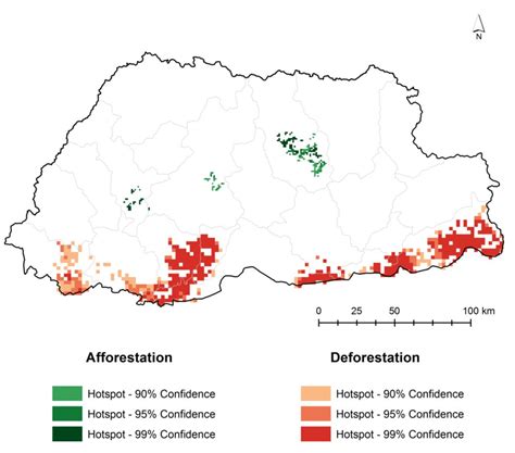 Forest Cover Change Hotspots Of Bhutan Download Scientific Diagram