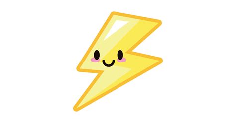 Lightning Bolt Cute Kawaii Anime Weather Kaomoji Emoticon