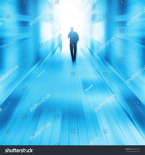 Silhouette Man Walking Tunnel Light Stock Photo 226693981 Shutterstock