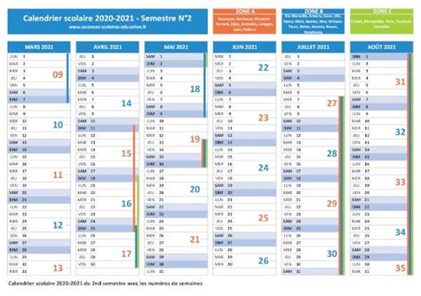Calendrier 2021 semaine (planning, hebdomadaire, semainier). Numéro de semaine 2020-2021 : liste - dates - calendrier