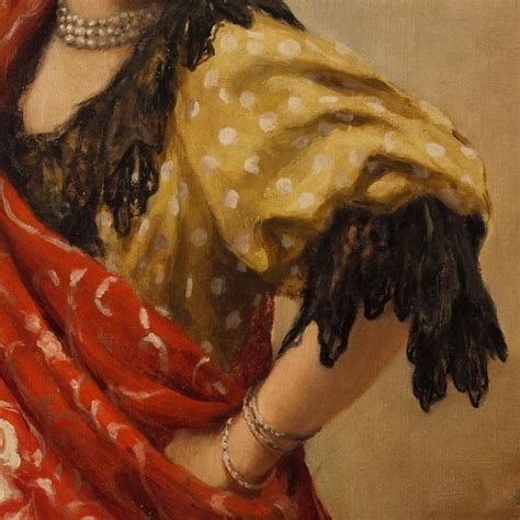19th Century Oil On Canvas Spanish Dancer Portrait Painting 1890 For