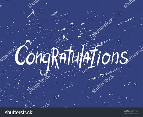 Congratulations Brush Paint Lettering Sign Text Stock Vector 446719936