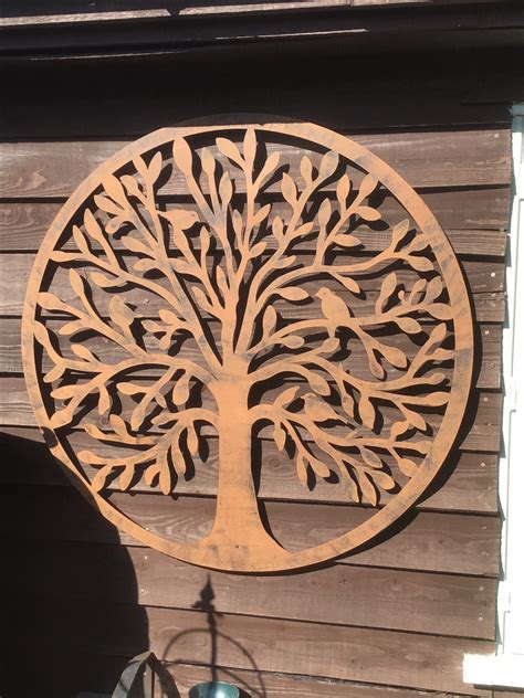 Tree Of Life Wall Hanging Painted Metal Wall Art 100cm Diameter