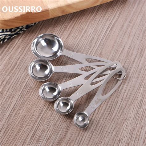 5 Pieces Stainless Steel Measuring Spoon Set Scale Measuring Scoops