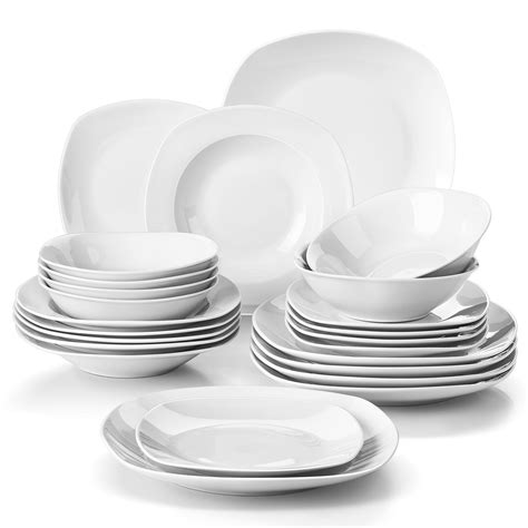 Buy Malacasa Dinner Sets Piece Ivory White Porcelain Plates And