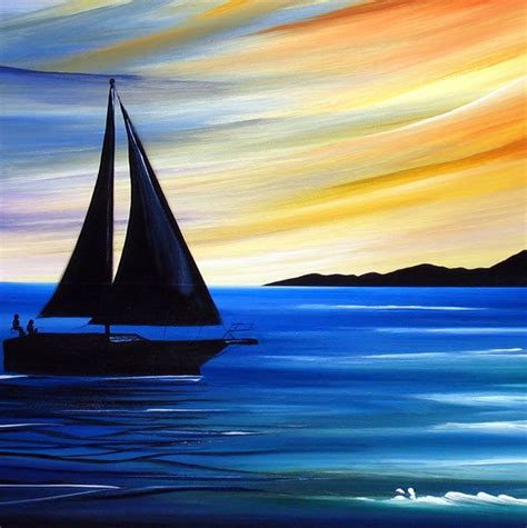 Sail Into The Sunset Abstract Art Fine Art Giclee Print On Canvas