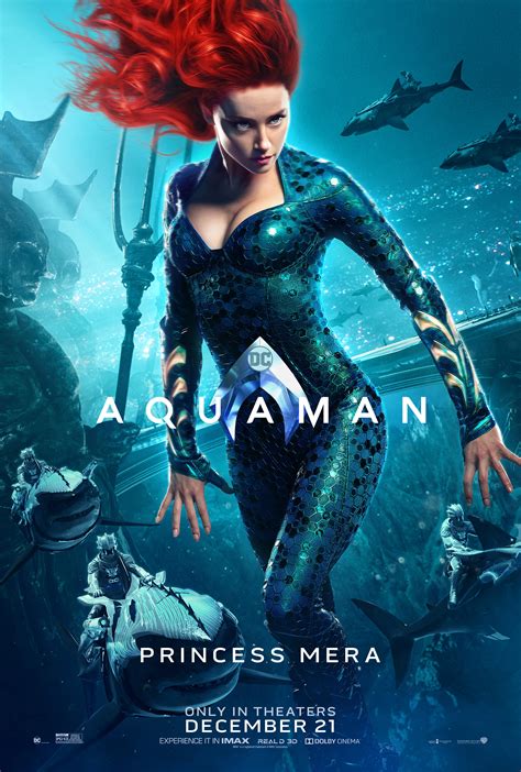 Aquaman 2018 Character Poster Amber Heard As Mera Dceu Dc