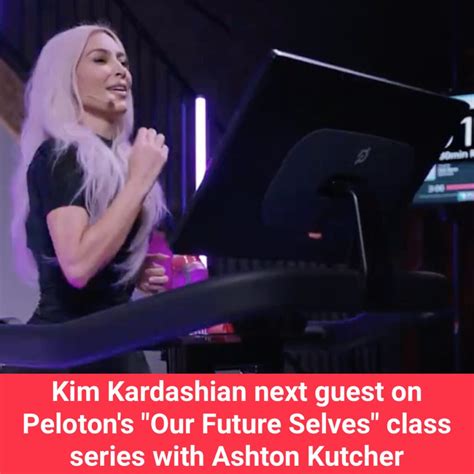 Kim Kardashian Peloton Class On The Peloton Tread With Robin Arzón And Ashton Kutcher For Our