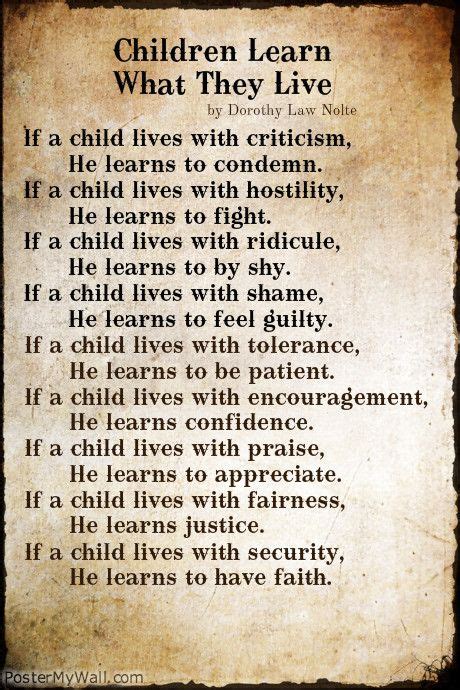 Children Learn What They Live Quotes About Children