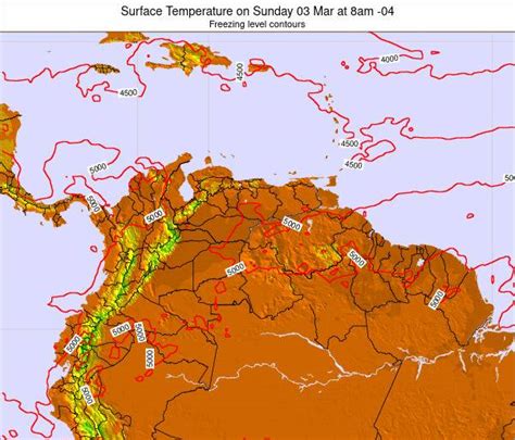 Venezuela Surface Temperature On Wednesday 13 Mar At 2am 04