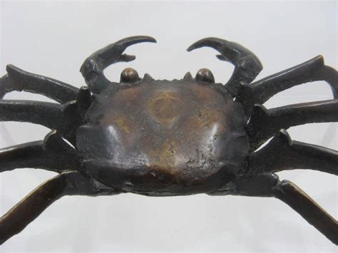 Cast Patinated Bronze Crab Sculpture Asian From Mendocinovintage On