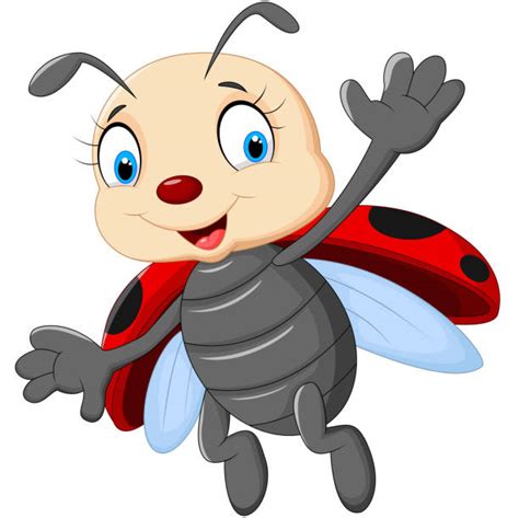 Cute Ladybug Cartoon Waving Illustrations Royalty Free Vector Graphics