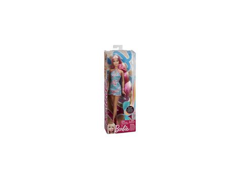 barbie hairtastic long hair doll blonde hair with pink streaks