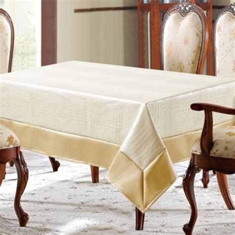 Ivory And Gold Faux Leather Tablecloth Discount Luxury Tablecloths