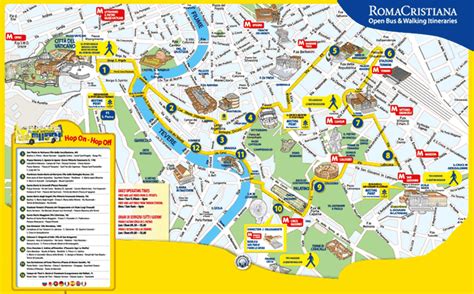 Roma Cristiana Tour Bus Route Map Rome Tourist Tourist Map Italy Map