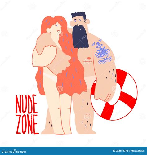 Plage Naturiste Zone Nude Communauté Nudiste Couple Sans Maillot De