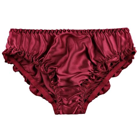 Moxeay Silk Satin Lingerie Underwear Womans Sexy Underwear Satin Ruffle Panties Brief Tanga