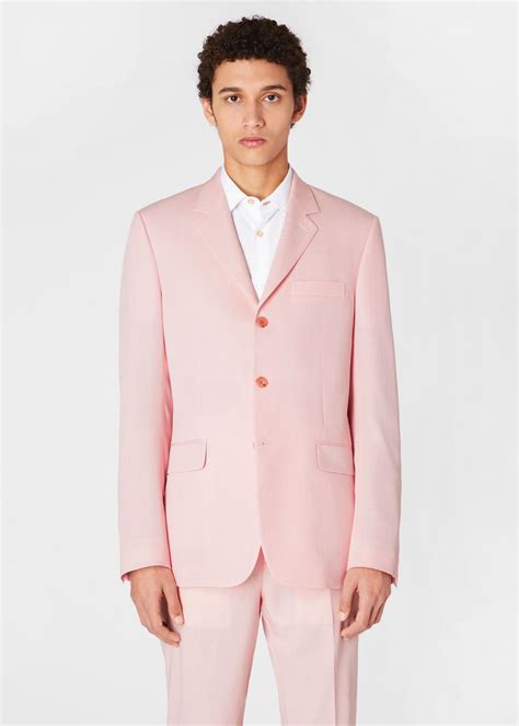 Paul Smith Tailored Fit Light Pink Wool Twill Blazer Pink Mens