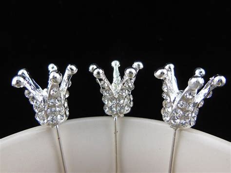 Buy 12 Pcs Crown Popular Shiny Silver Crystal Prom