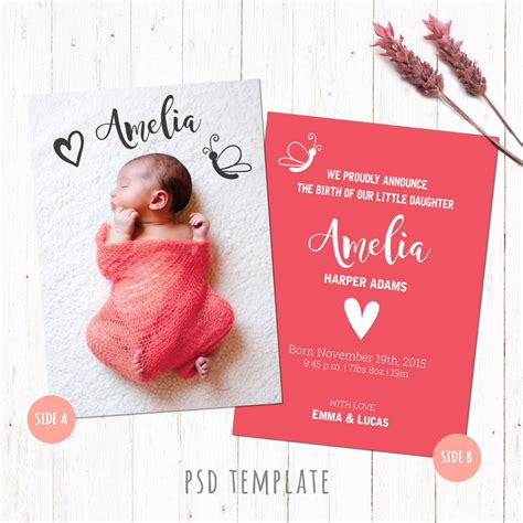 Free Printable Baby Birth Announcement Cards Best Free Printable