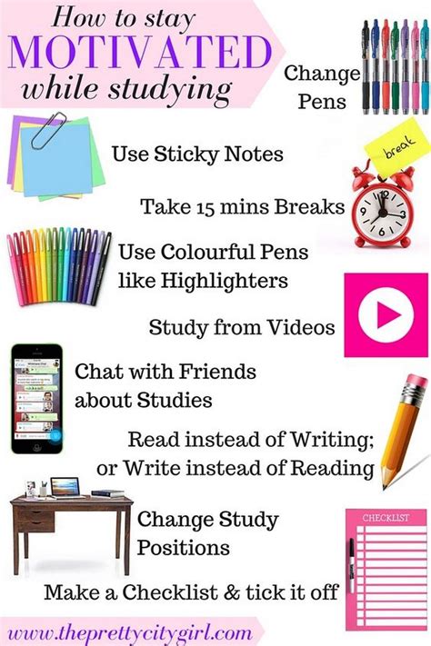 How To Stay Motivated While Studying School Study Tips Life Hacks