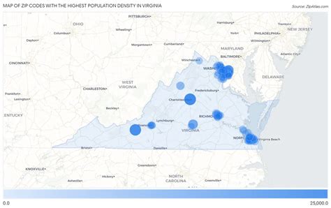 Highest Population Density In Virginia By Zip Code Zip Atlas