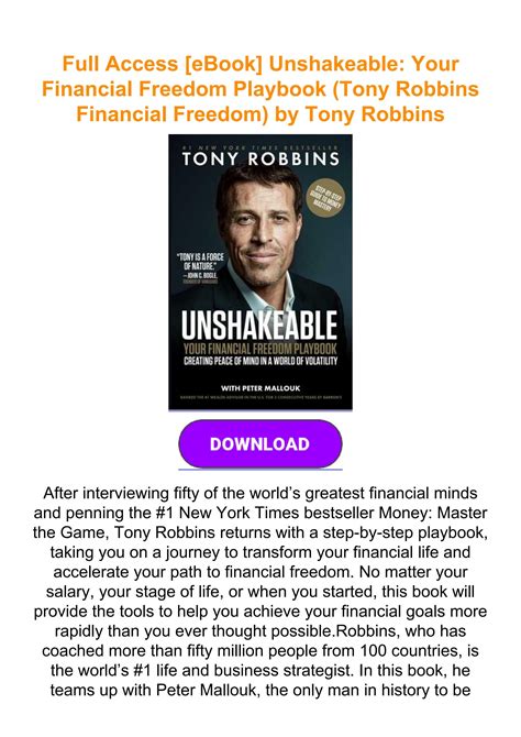 Full Access Ebook Unshakeable Your Financial Freedom Playbook Tony Robbins Financial Freedom