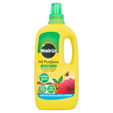 Naturally prevents weeds and moss. Miracle Gro All Purposelqd Plant Food 1L - Tesco Groceries