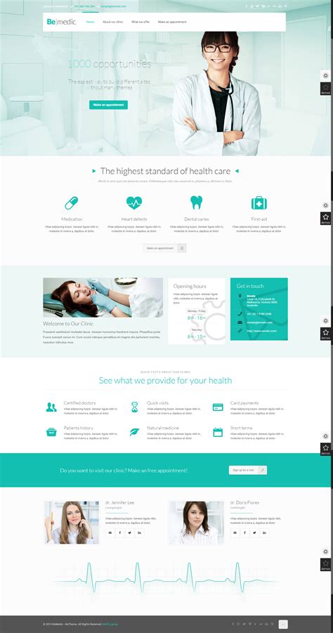 Bemedic Betheme Medical Website Design Medical Design Web Layout