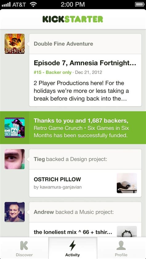 The official Kickstarter app finally hits the iPhone