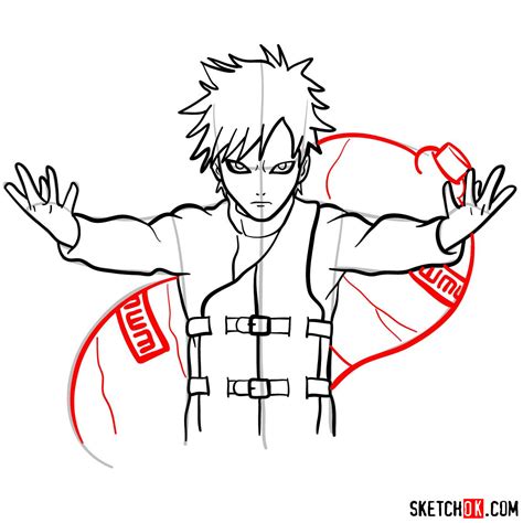 How To Draw Gaara From Naruto Anime Sketchok Easy Drawing Guides