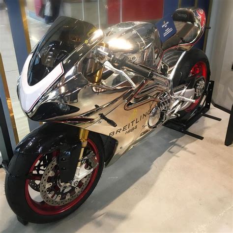the stunning norton breitling v4 superbike on display at the breitling boutique in westfield