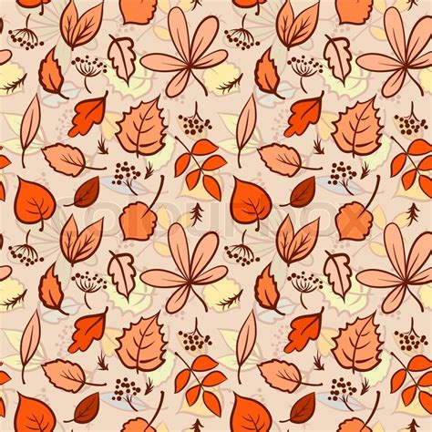 Seamless Autumn Leaves Texture Pattern Vector Background