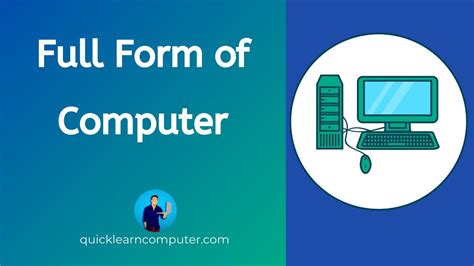 Full Form Of Computer Quick Learn Computer Youtube