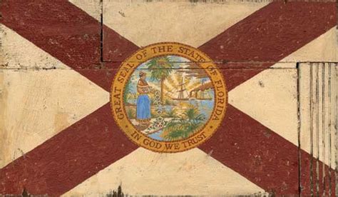 Rustic Flag Décor Vintage Florida Flag Sign