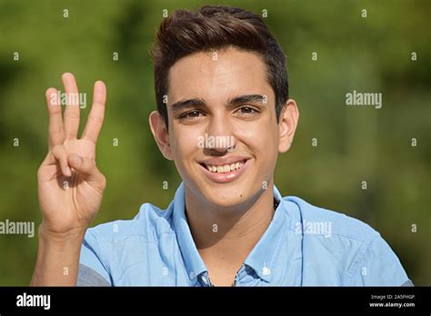 Good Looking Boy Counting Stock Photo Alamy