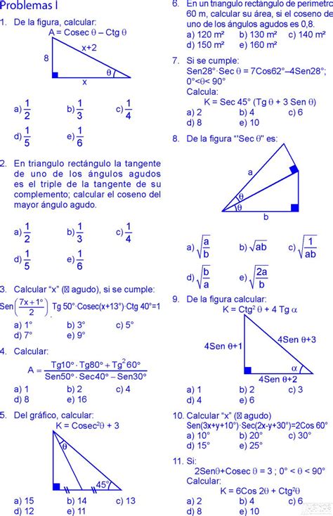 Razones Trigonométricas De Ángulos Agudos Explicaciones Y Ejercicios
