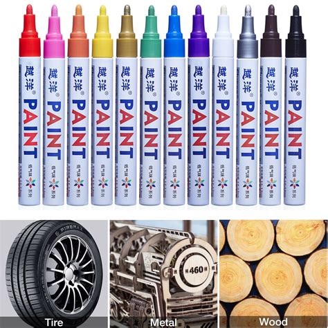 12pcs Waterproof Permanent Paint Marker Pen For Car Tyre Tire Tread
