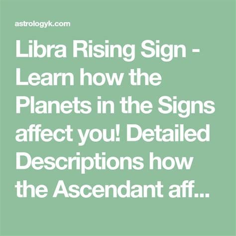 Libra Rising Sign Learn How The Planets In The Signs Affect You
