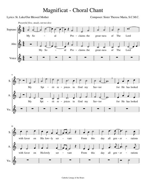 Magnificat Choral Chant Sheet Music For Voice Download Free In Pdf Or