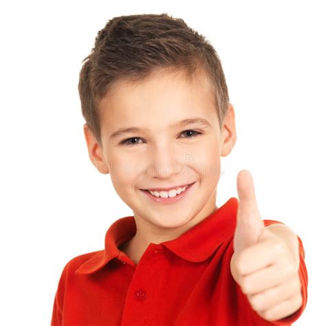 Happy Boy Showing Thumbs Up Gesture Stock Image Image Of Beautiful