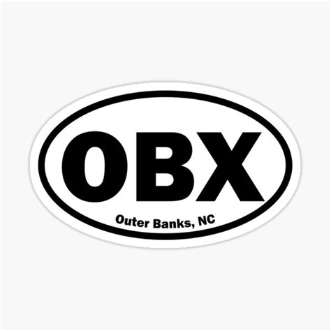 Obx Outer Banks North Carolina Nc Oval Decal Sticker Beach T
