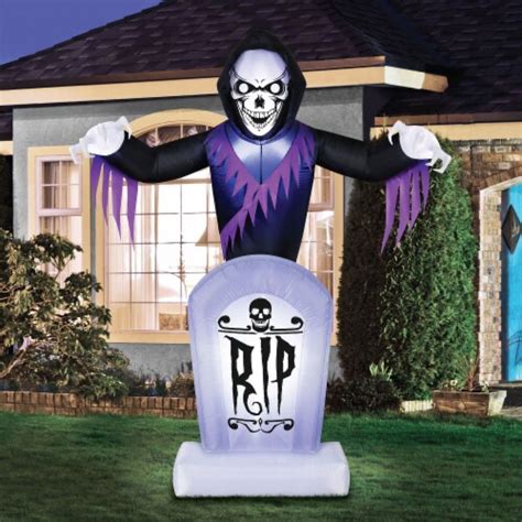 Occasions 8 Ft Led Inflatable Halloween Grave And Grim Reaper Yard