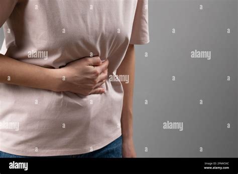 The Woman Has A Stomach Ache Stock Photo Alamy