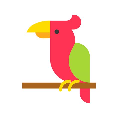 Parrot Vector Tropical Related Flat Style Icon 629768 Vector Art At